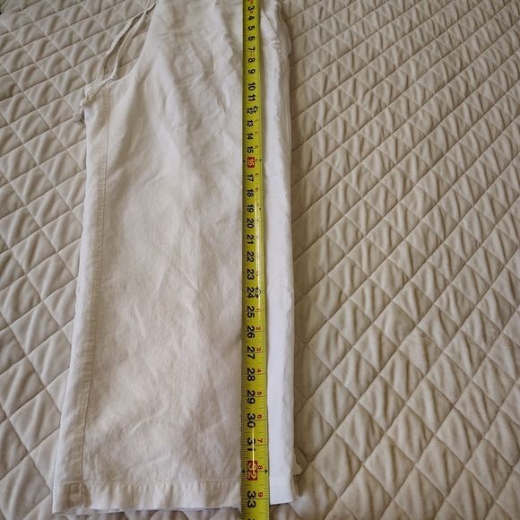 Sag Harbor Women's White Wide-Leg Pants,55%linen,45%Rayon,Lining 100%polyester. - Picture 6 of 11